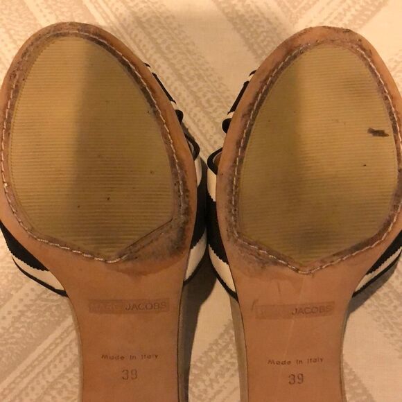 Marc Jacobs Black & White Bow Slides with Heel Size 39 - Picture 8 of 8